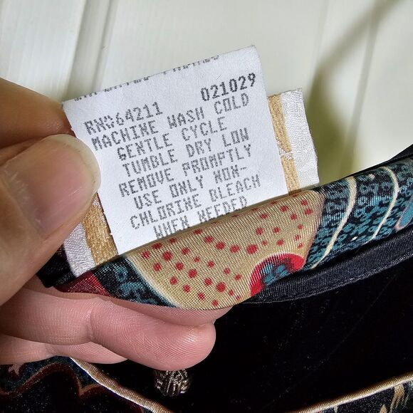 Inner Most Women's Satin Top Colorful Boho Velvet Trim Size Medium - Picture 6 of 9